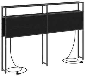 Cabeceira de armazenamento com cabeceira Carvalho Preto 160 cm