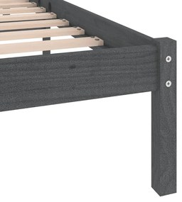 Estrutura de cama super king 180x200 cm madeira maciça cinza