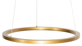 Candeeiro de suspensão dourado 60cm com LED regulável 3 passos - Girello