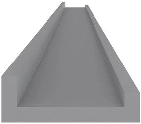 Prateleiras de parede 2 pcs 115x9x3 cm cinzento