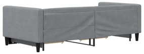 Sofá-cama c/ gavetão e gavetas 90x200 cm tecido cinzento-claro