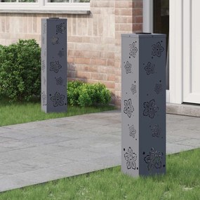 vidaXL Luz Solar LED de Caminho 2 pcs Antracite Aço Laminado a Frio