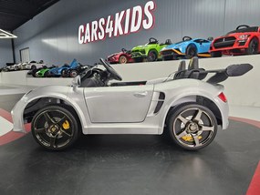 Carro Infantil Porsche RUF 24V, Pneus Borracha, Assento de couro Cinzento Metalico