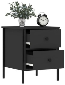 Mesas de cabeceira 2pcs 40x42x50 cm derivados de madeira preto