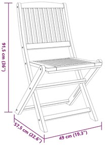 3 pcs conjunto de jantar para jardim madeira de acácia maciça
