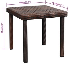 Espreguiçadeira com almofadão e mesa vime PE castanho
