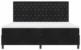 Cama Box Spring vidaXL com Colchão e LED Preta 200x200 cm de Veludo