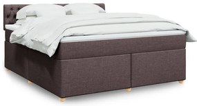 vidaXL Cama com molas/colchão 180x200 cm tecido castanho-escuro