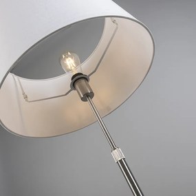Candeeiro de pé aço com sombra branca 45 cm ajustável - Parte Design,Moderno