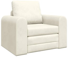 Sofá Cama 2 Em 1 Creme 98x71x83 cm Veludo