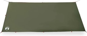 Lona de campismo 366x306 cm impermeável verde azeitona