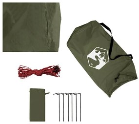Lona de campismo 406x306 cm impermeável verde azeitona