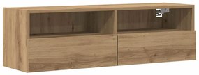 Armário de TV vidaXL em Carvalho Artisan 100x30x30 cm em Madeira Deriv