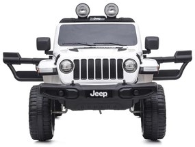 Carro Elétrico infantil Jeep Wrangler Rubicon, 12 volt, assento em couro, pneus de borracha EVA Branco
