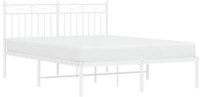 Estrutura de cama com cabeceira 135x190 cm metal branco