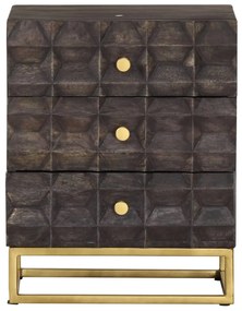 Mesa de cabeceira 40x30x50 cm madeira de mangueira maciça preto