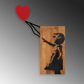 Acessório Decorativo de Parede Ma-366 – Nogueira e Preto – 83 x 60 cm
