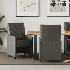 vidaXL Cadeiras de Jantar com Rodas 2 pcs Preto 58 x 67 x 97 cm