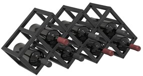 Suporte para Vinhos vidaXL para 9 Garrafas 63x16,5x25 cm em Aço com Re