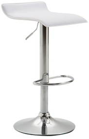 Banco de bar Dyn em couro sintético e com estrutura cromada 36 x 64-84 x 39 cm Branco
