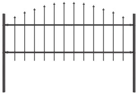 Cerca de Jardim com Topo Arqueado - Cinza, 13,6 x 0,75 m, Aço