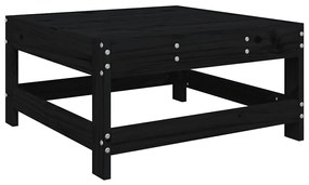 Apoio de pés p/ jardim c/ almofadão pinho maciço preto