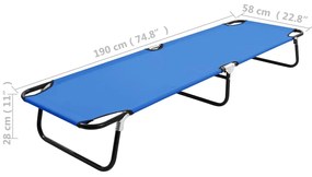 Espreguiçadeira/cama dobrável aço azul
