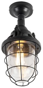 Candeeiro de teto industrial preto - Cabine Industrial