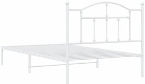 Estrutura de cama em metal com cabeceira 107x203 cm branco