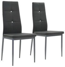 vidaXL Cadeiras de jantar 2 pcs couro artificial cinzento