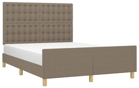 Cama sem colchão 140x200 cm tecido castanho-acinzentado