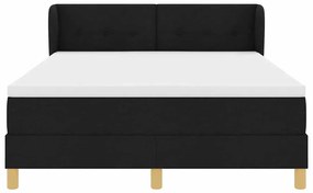 Cama Box Spring com Colchão Preto 160x200 cm Tecido