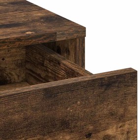 Conjunto de Mesa de Maquilhagem de 3 Peças Carvalho Fumado Madeira de