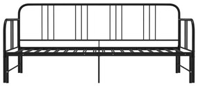 Estrutura sofá-cama de puxar 90x200 cm metal preto