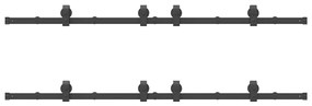 Kit de ferragens para porta deslizante 400 cm aço preto