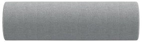 Almofadas decorativas 2 pcs Ø15x50 cm tecido cinzento-claro