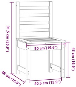 Cadeiras de jardim 2 pcs 50x48x91,5 cm pinho maciço branco