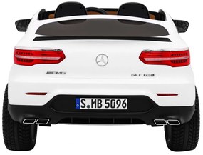 Carro elétrico para Crianças 2 Lugares Mercedes GLC 63S 2x12 V 4x4 Rodas Espuma EVA, assento couro ecológico Branco