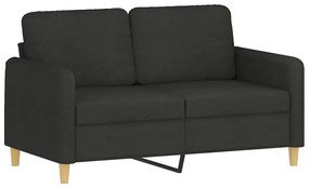 3 pcs conjunto de sofás com almofadas tecido preto