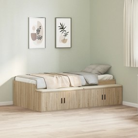 Cama com Armazenamento Carvalho Sonoma 90x190 cm
