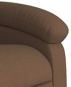 Poltrona reclinável massagens tecido castanho
