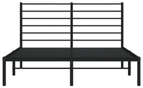 Estrutura de cama em metal com cabeceira 150x200 cm preto