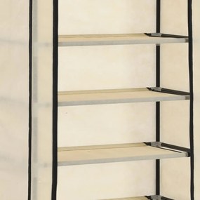 Sapateira com cobertura 57x29x162 cm tecido creme