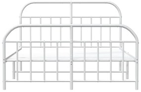 Estrutura de cama com cabeceira e pés 183x213 cm metal branco