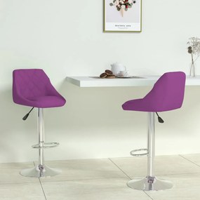 vidaXL Bancos de bar 2 pcs couro artificial roxo