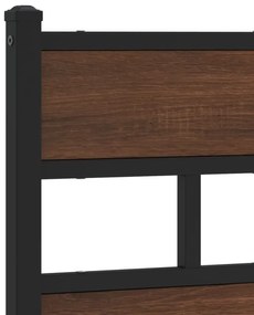 Cabeceira de cama 120cm derivados madeira/aço carvalho castanho
