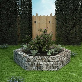 vidaXL Canteiro elevado/cesto gabião hexagonal 200x173x40 cm