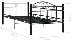 Estrutura sofá-cama 90x200 cm metal preto