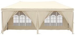 Tenda para festas dobrável com paredes laterais 3x6 m creme