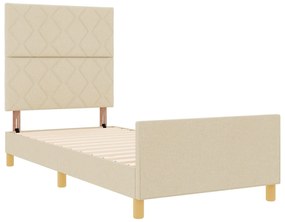 Cama vidaXL Creme 90x190 cm Tecido
